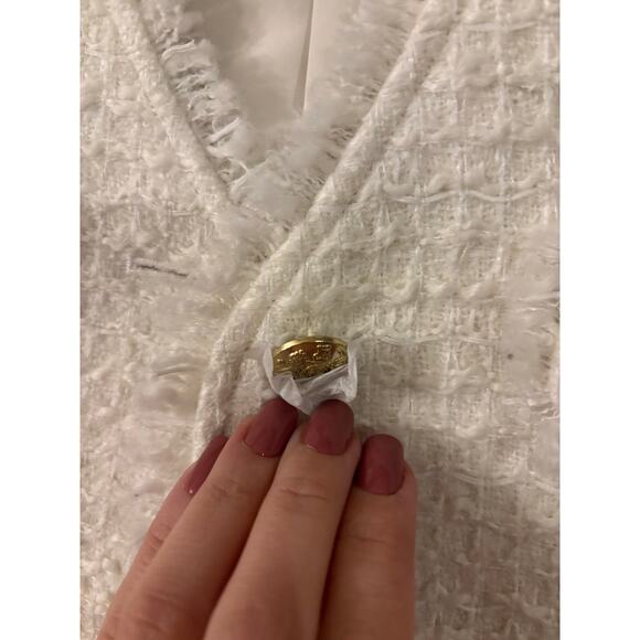 NWT J. Crew Women’s Wool Blend Tweed Jacket Gold Buttons Off White 18 Pockets - Picture 5 of 7